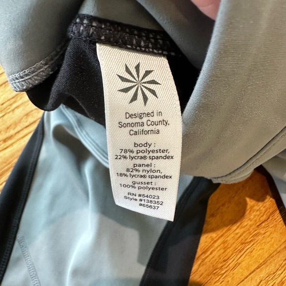 Athleta Women’s Black Grey Stretch Ankle Zip Leggings Workout Gym - Picture 6 of 11